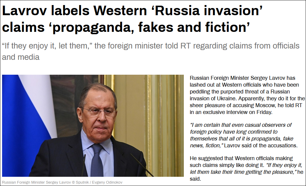 “今日俄罗斯”报道：拉夫罗夫指责西方宣传是虚假和宣传信息