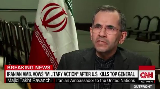 伊朗驻联合国大使马吉德•塔赫特-拉万希接受CNN采访
