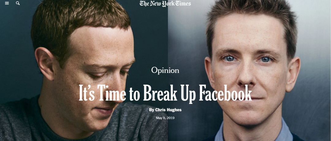  《纽约时报》关于“拆分Facebook”的评论文章