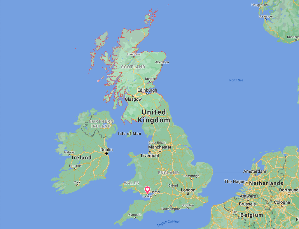 △英国地图，北部红线内为苏格兰