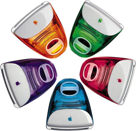  五种配色的 iMac G3|Apple