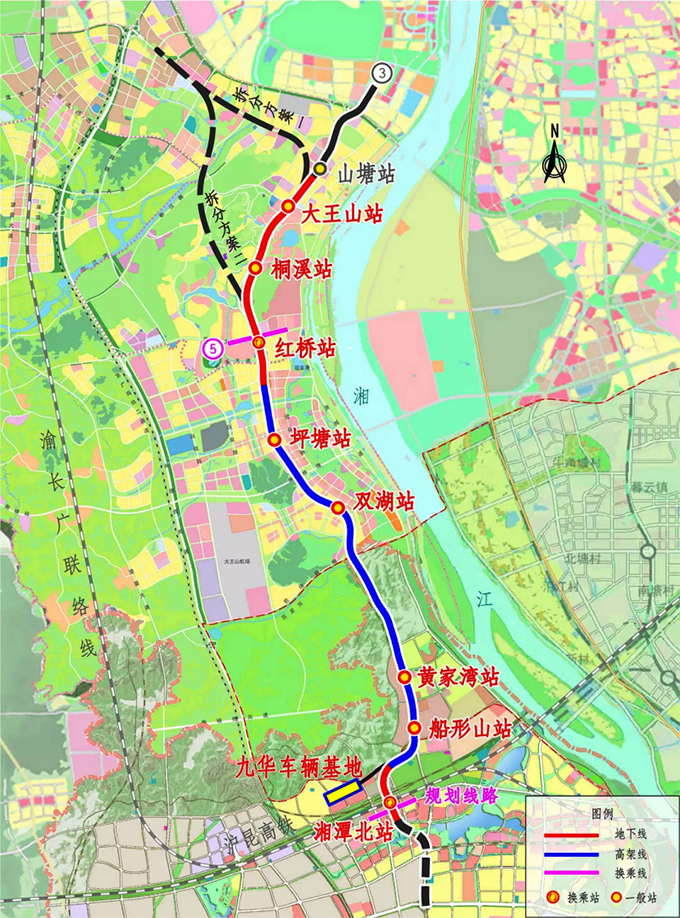 湘潭城轨到长沙路线图图片